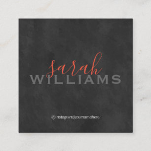 Elegant Beruflich Cursive / Grau Quadratische Visitenkarte