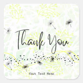 Elegant Beruflich Danke Typografie Yellow Quadratischer Aufkleber