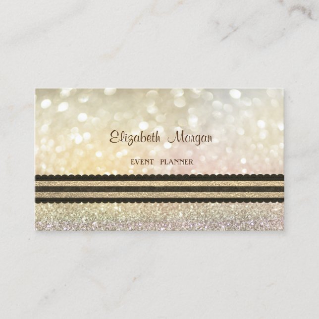 Elegant Beruflich modern, gestreift Bokeh Visitenkarte (Vorderseite)