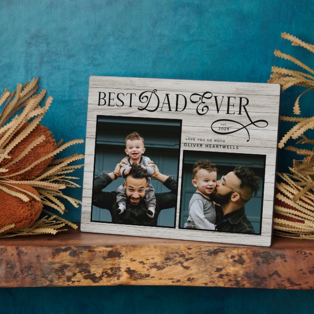 Elegant Best Dad Ever Fathers Day Photo  Fotoplatte (Seite)