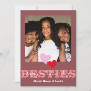 Elegant Best Friends Galentine Foto Feiertagskarte