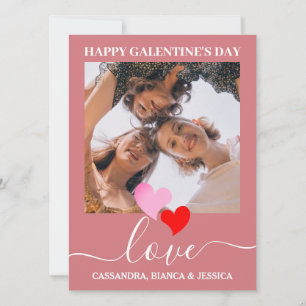 Elegant Best Friends Galentine Foto Feiertagskarte