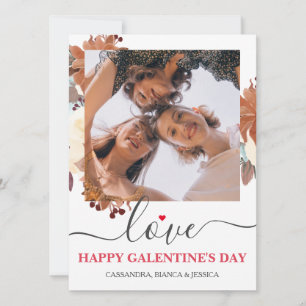 Elegant Best Friends Galentine Foto Feiertagskarte