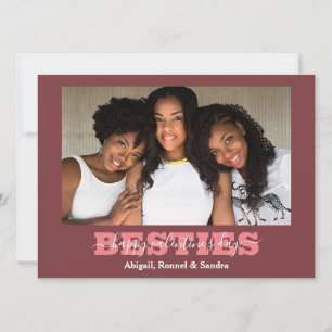 Elegant Best Friends Galentine Foto Feiertagskarte