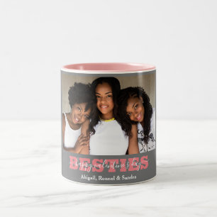 Elegant Best Friends Galentine Foto Zweifarbige Tasse
