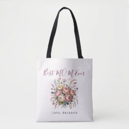 Elegant Best Mom Ever Floral Tote Bag
