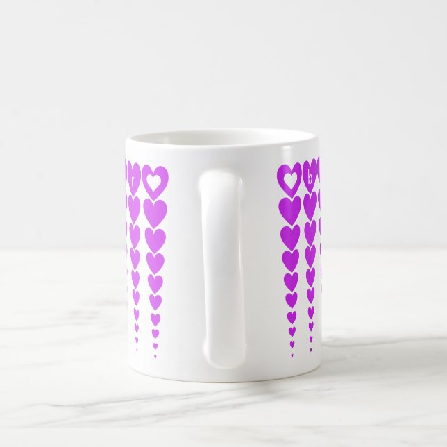 Elegant Best Teacher Neon Lila Heart Tinsels Kaffeetasse (Henkel)