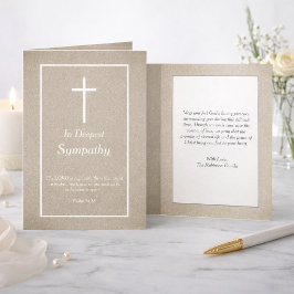 Elegant Bible Verse Christian Cross Sympathy Card Karte