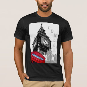Elegant Big Ben Clock Tower London Rotes Telefon T-Shirt