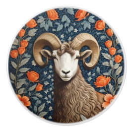 Elegant Big Horn Sheep William Morris Inspiriert Keramikknauf