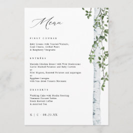 Elegant Birch Tree Aspen Greenerity Wedding Menu Menükarte