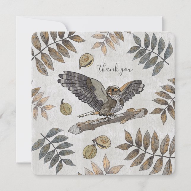 Elegant Bird Natur danke mit Unterschrift (Vorderseite)