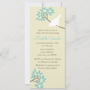 Elegant Birds Baby Shower Einladung