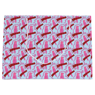 Elegant birds Pattern Large Gift Bag Große Geschenktüte