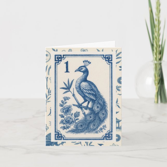 Elegant Birdy Bam Mah Jongg Note Cards (Vorderseite)