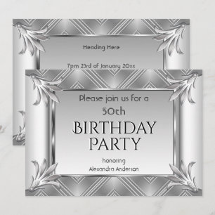 Elegant Birthday Art Deco Einladung
