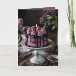 Elegant Birthday Cake Karte