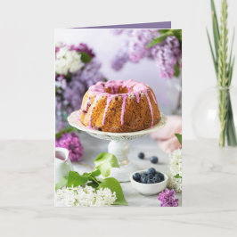 Elegant Birthday Cake Karte