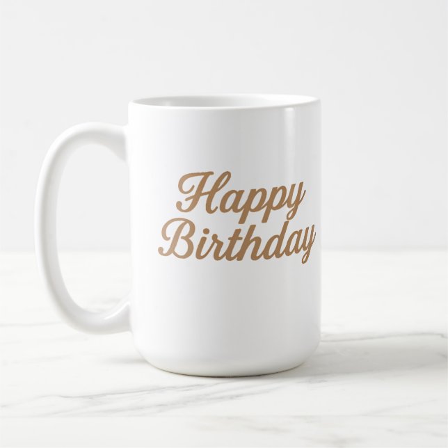 Elegant Birthday Calligraphy Design Kaffeetasse (Links)