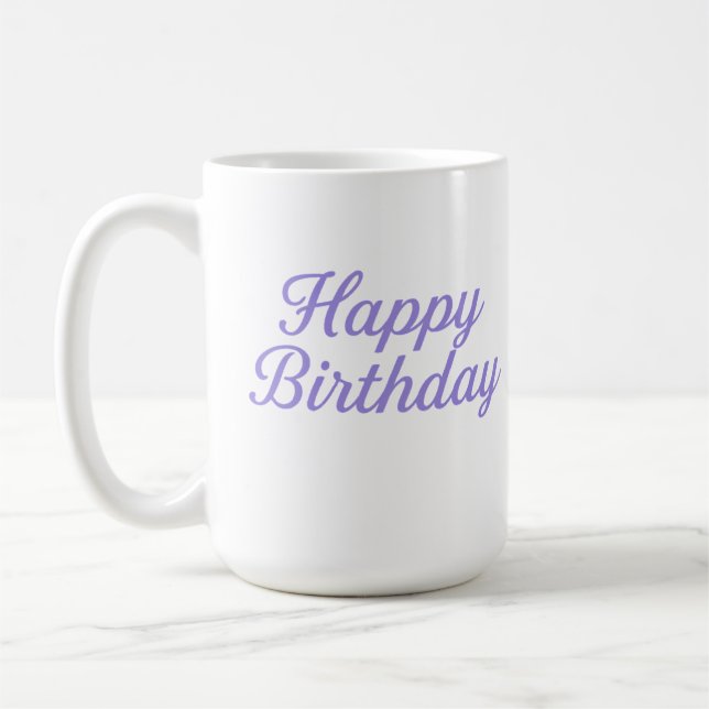 Elegant Birthday Calligraphy Design Kaffeetasse (Links)