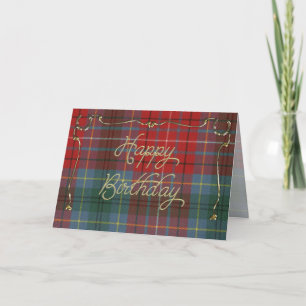 Elegant Birthday Card auf British Columbia Tartan Karte