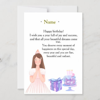 Elegant Birthday Card for Her – Personalized Greet Magneteinladung