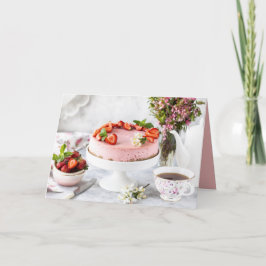 Elegant Birthday Dessert Karte