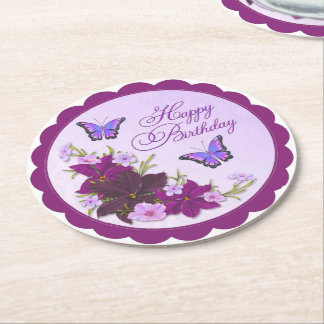 Elegant Birthday Party Butterfly Paper Untersetzer