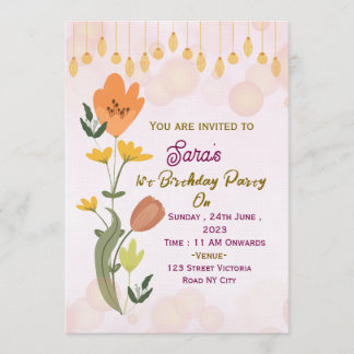 Elegant Birthday Party Invitations  Einladung