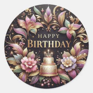Elegant birthday sticker