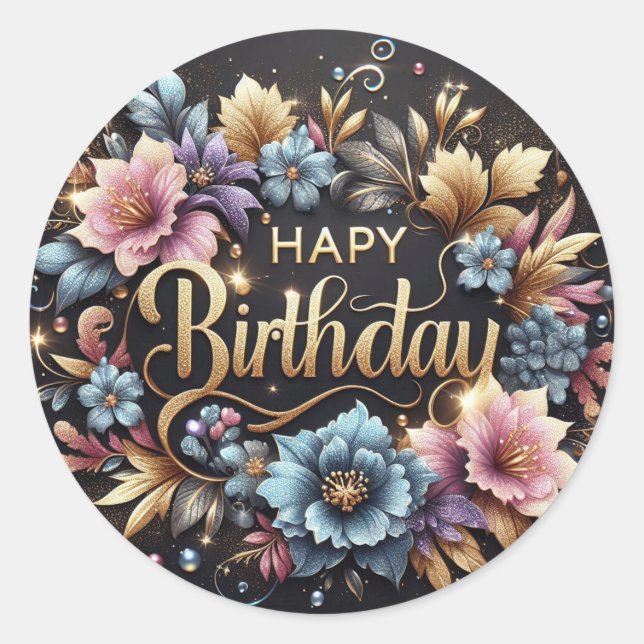Elegant birthday sticker  (Vorderseite)