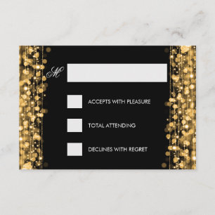 Elegant Birthday UAWG Glitzern Gold RSVP Karte