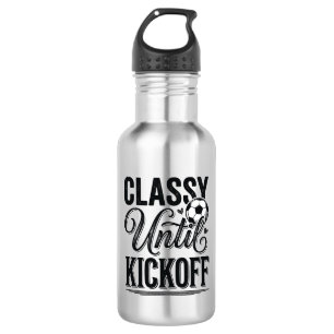 Elegant bis Anpfiff Fußball Vintage-Shirt-Design_1 Edelstahlflasche