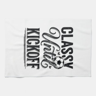 Elegant bis Anpfiff Fußball Vintage-Shirt-Design_1 Geschirrtuch