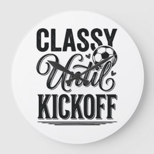 Elegant bis Anpfiff Fußball Vintage-Shirt-Design_1 Große Wanduhr