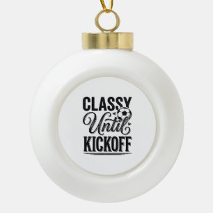 Elegant bis Anpfiff Fußball Vintage-Shirt-Design_1 Keramik Kugel-Ornament
