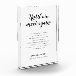 Elegant bis wir wieder Gedenkgedicht treffen Fotoblock