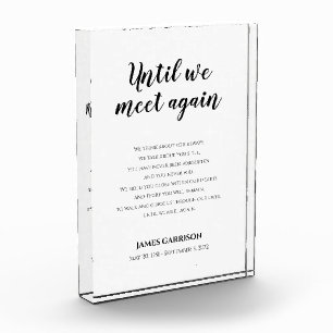 Elegant bis wir wieder Gedenkgedicht treffen Fotoblock