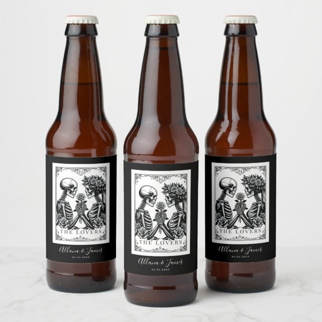 Elegant bis zum Tod machen uns Teil gotische Hochz Bierflaschenetikett (Flaschen)