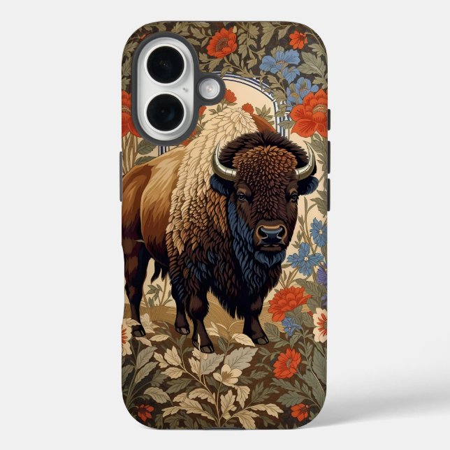Elegant Bison William Morris Inspiriert Case-Mate iPhone Hülle (Rückseite)