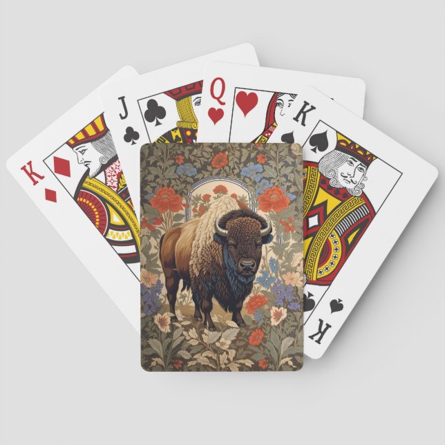 Elegant Bison William Morris Inspiriert Spielkarten (Rückseite)