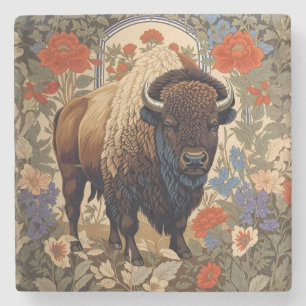 Elegant Bison William Morris Inspiriert Steinuntersetzer