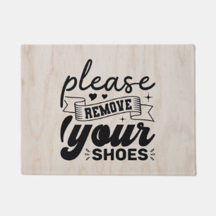 Elegant Bitte Schuhe Entfernen Holzstruktur Fußmatte
