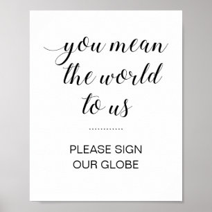 Elegant Bitte unterschreiben Sie unsere Globe-Hoch Poster