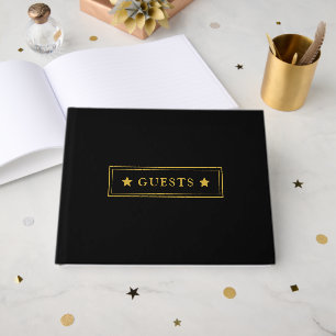 Elegant Black 10.5"x8.25" Foil Guest Book for any Gästebuch