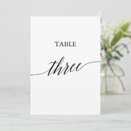 Elegant Black 5x7 Printable Table Number Three Einladung