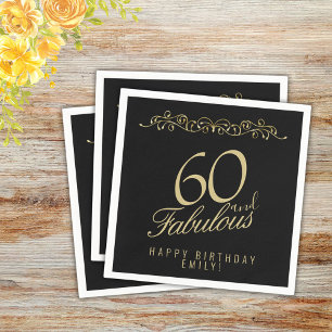 Elegant Black 60 und fabelhaft 60. Geburtstag Serviette