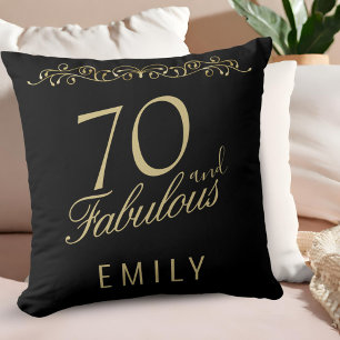Elegant Black 70 und fabelhafte Ornament Geburtsta Kissen