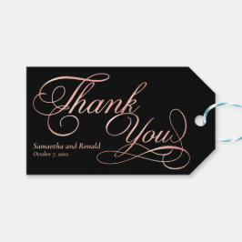 Elegant Black and Faux Rose Gold Calligraphy Geschenkanhänger