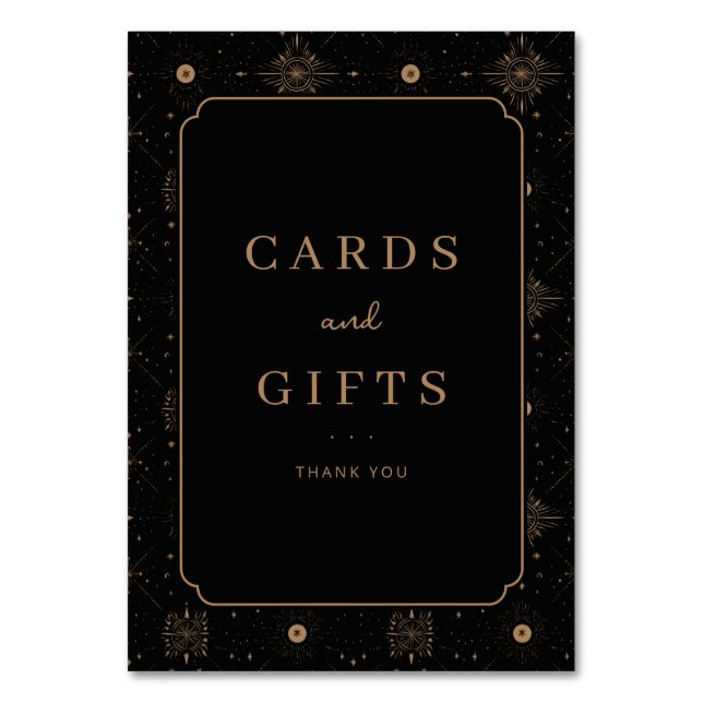 Elegant Black and Gold Gratitude Card Tischnummer (Vorderseite)